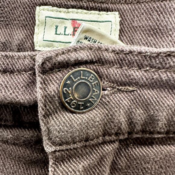LL Bean Crop Jeans 14P Brown Mid‎ Rise Straight Stretch Denim Casual 5 Pocket - Picture 5 of 13
